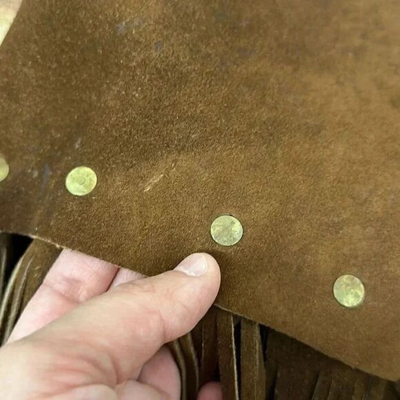 Ultra Rare Vintage Duette Leather Fringe with Chains Vest Made in Spain - Picture 14 of 16